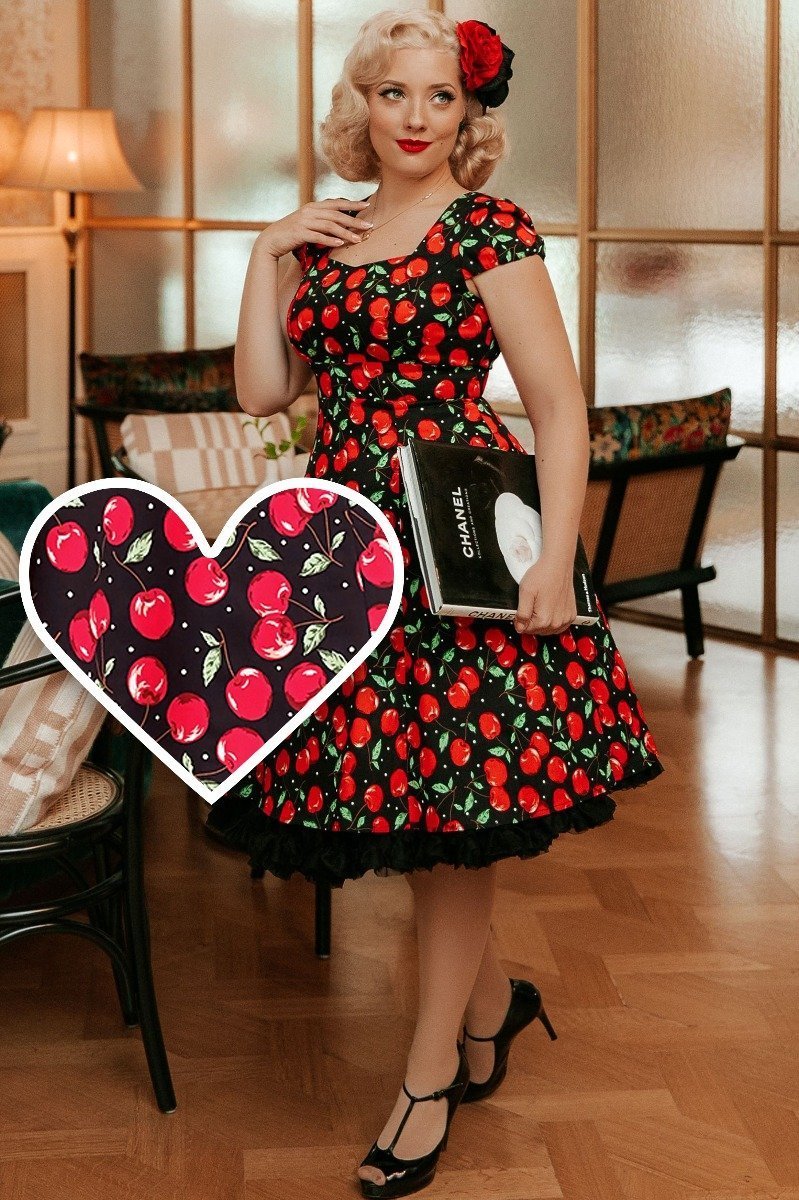 black and red cherry dress Next Cherry Print Long Sleeve Minidress in Black at Nordstrom, Size 8