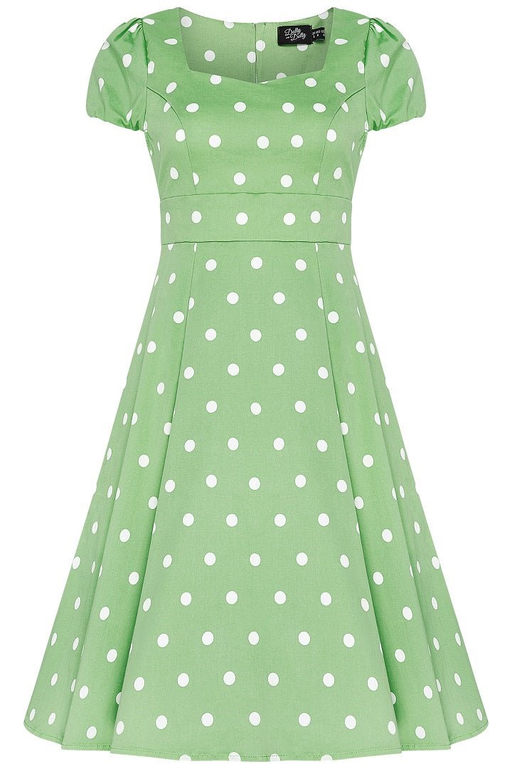 Vintage Mint Green Polka Dot Dress