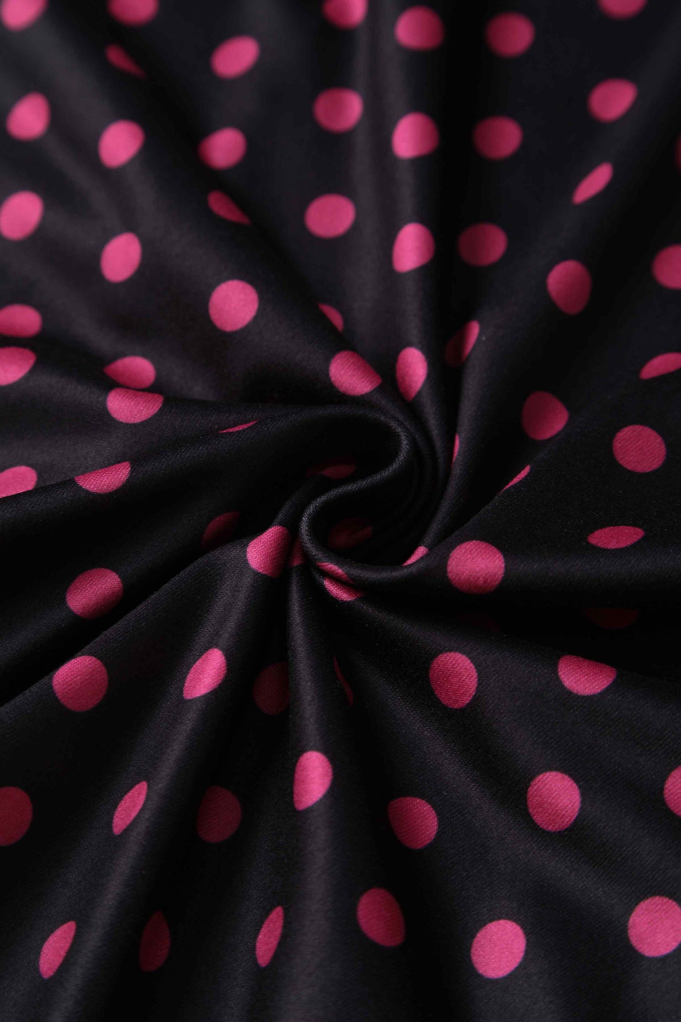 Black Polka Dot Petal Sleeved Flared Dress