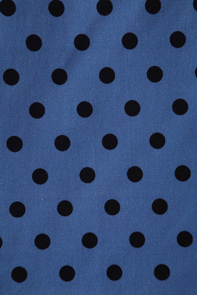Close up View of Blue Polka Dot Wiggle Dress