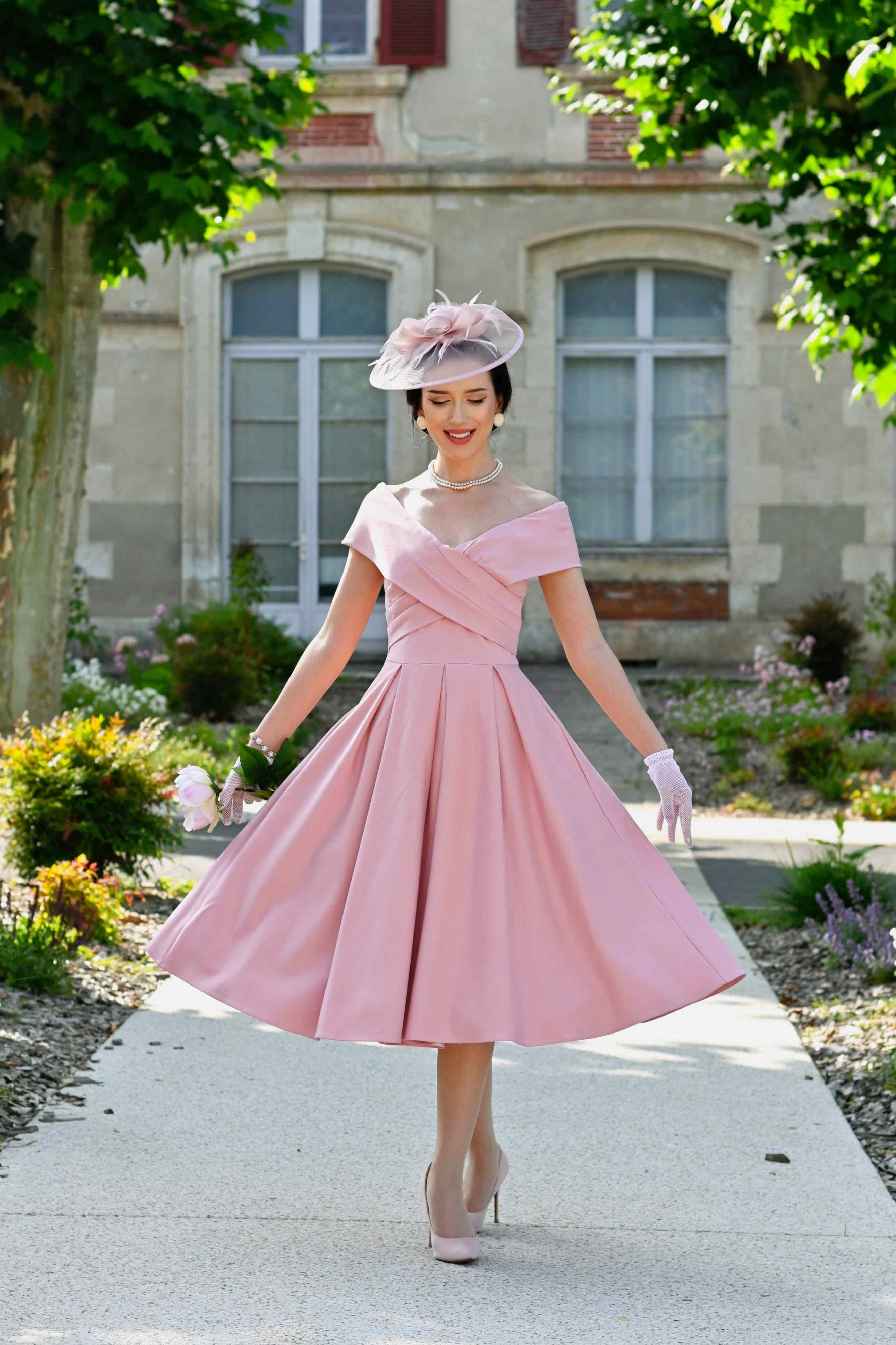 Blush Pink Off Shoulder Dress