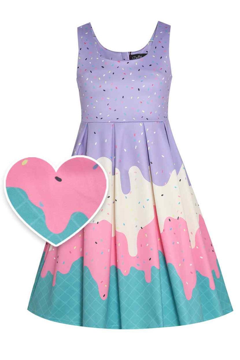 Girls Summer Melted Ice Cream Dress