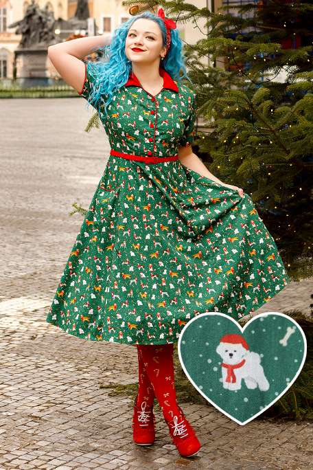 Mabel Dog At Christmas Shirt Dress