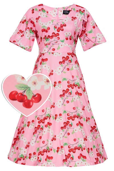 Pink Cherry Petal Sleeve Dress