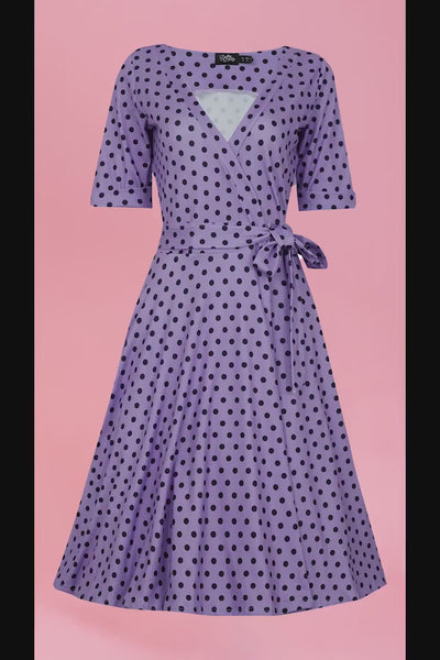 Matilda Purple Polka Dot Wrap Dress