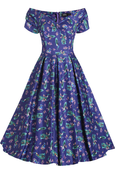 Purple Peacock Circle Dress