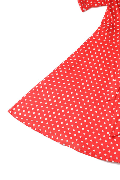 Red Polka Dot Wrap Dress