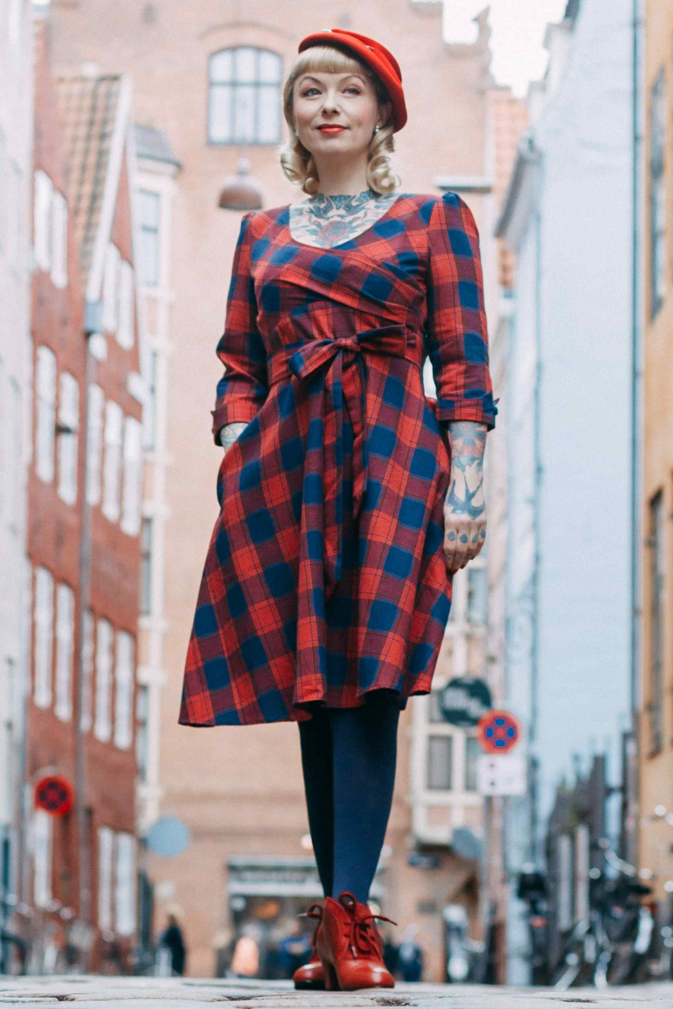 Katherine Red Tartan Swing Dress - Dolly and Dotty Katherine Red Tartan Swing Dress - Dolly and Dotty