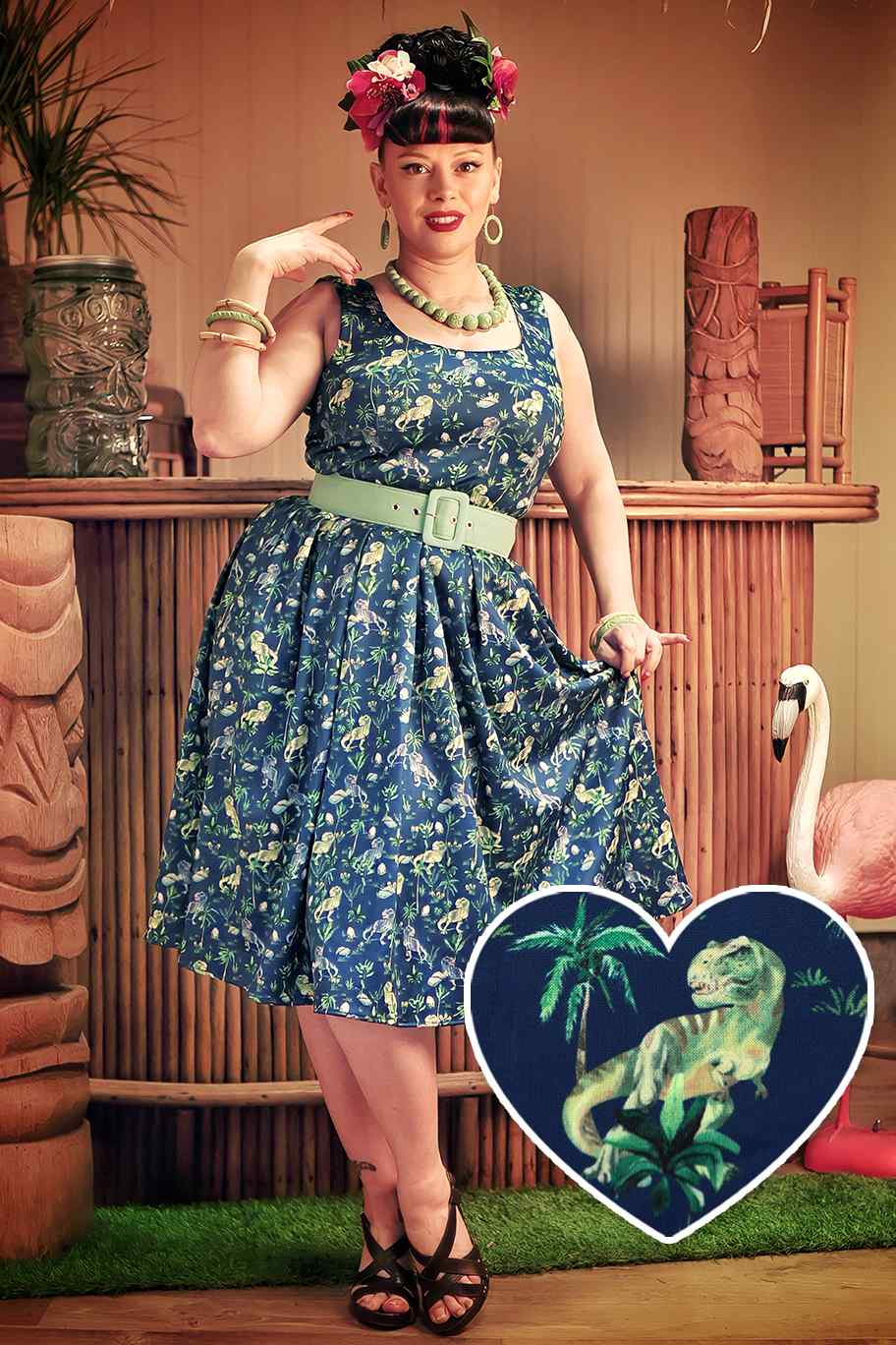 Dinosaur Jumper Dress - Rex main image 1