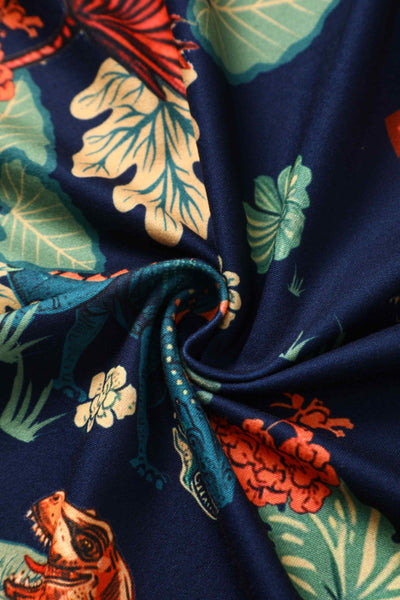 Tropical Leaves and Dinosaur Fabric