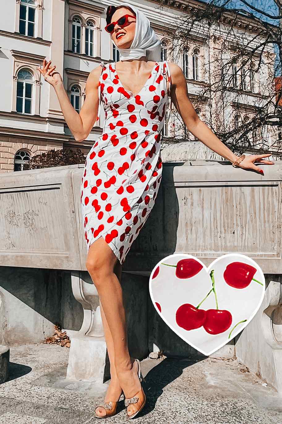 Marilyn Monroe Misfits Inspired Cherry Tight Dress