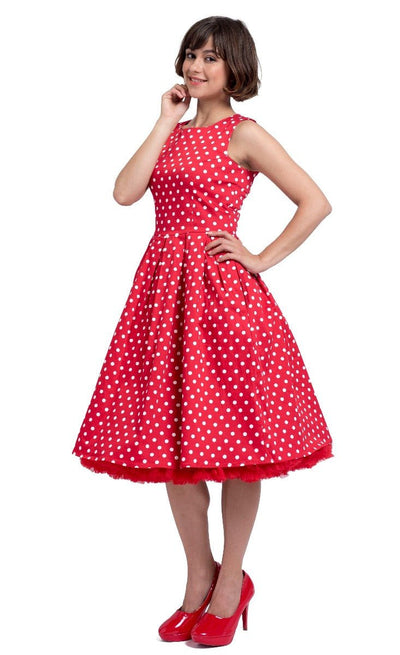 Lola Red Polka Dot Cotton Dress