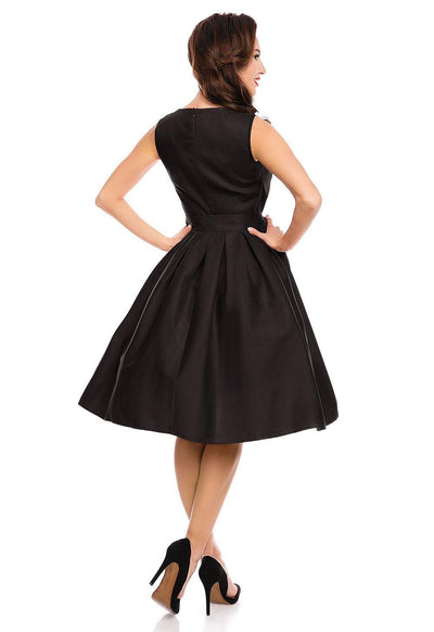  Vintage Style Evening Party Dress in All Black