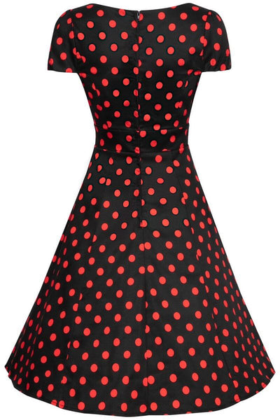 Woman's Black & Red Polka Dot Dress