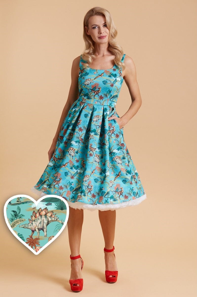Amanda Blue Dinosaur Swing Dress Amanda Blue Dinosaur Swing Dress