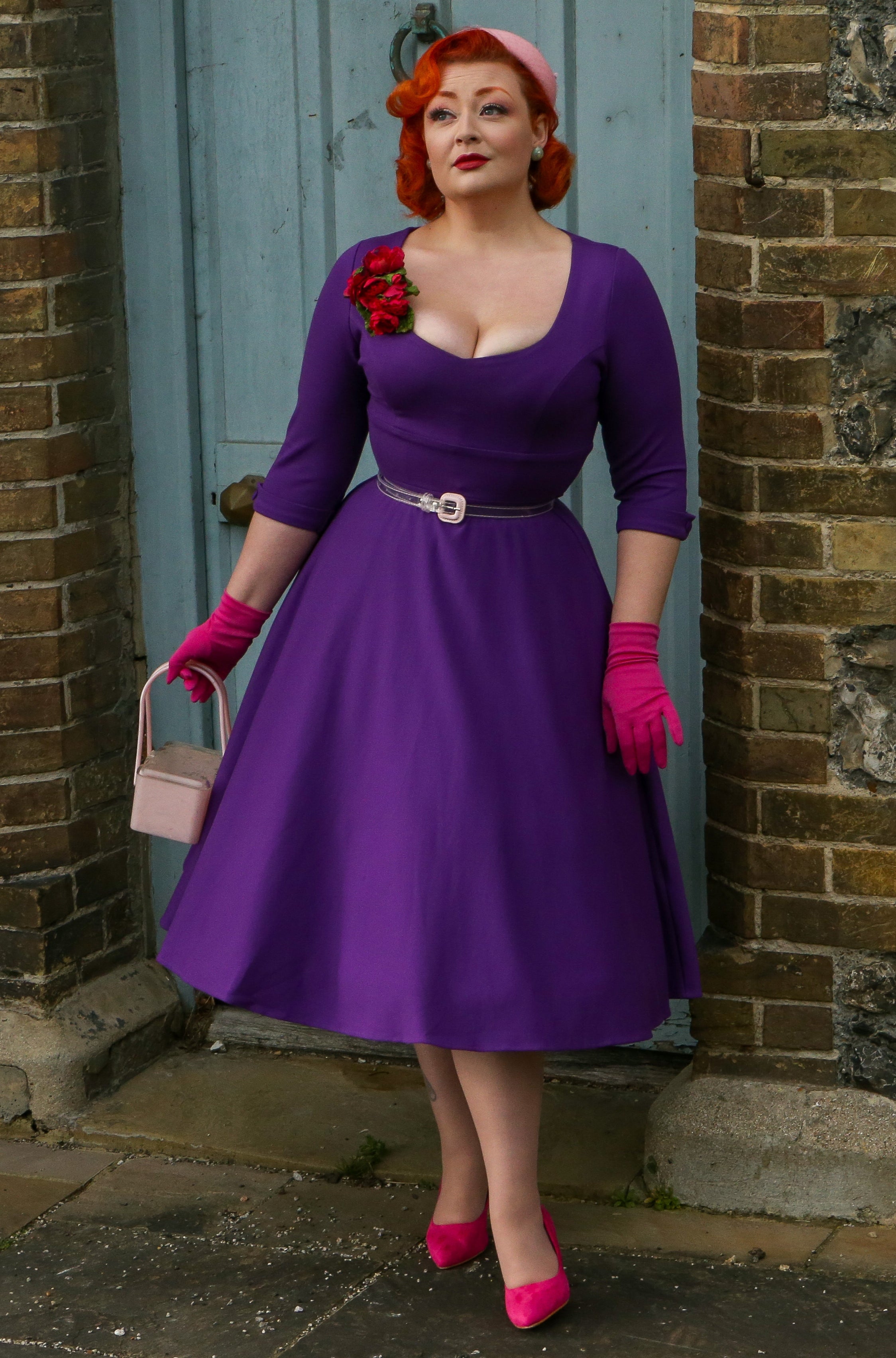 Purple midi dress uk online