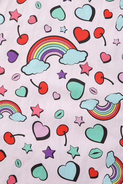 Heart & Rainbow Print Skirt