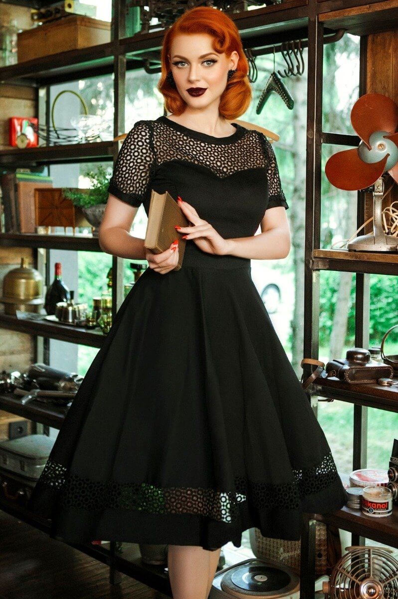 Tess Sleeved Formal Lace Dress in Black - Dolly and Dotty Tess Sleeved Formal Lace Dress in Black - Dolly and Dotty