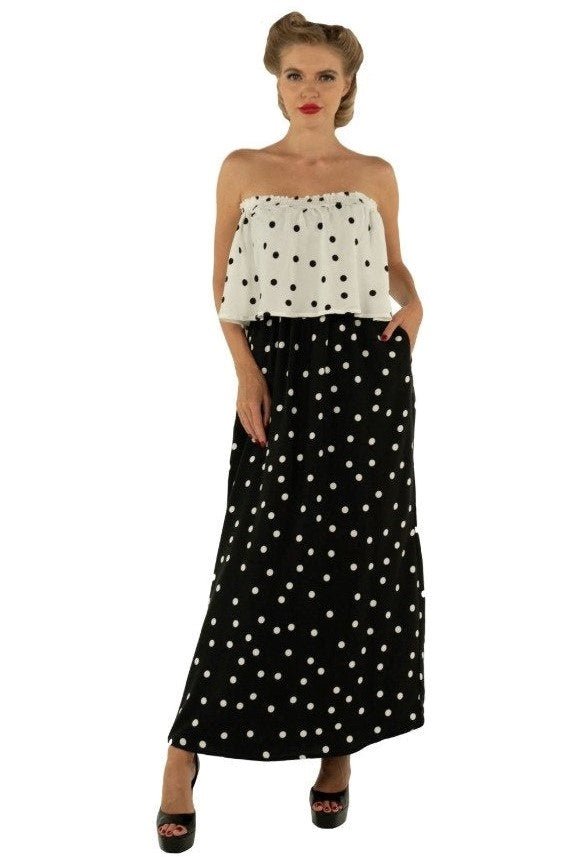 Summer Dress in Black -White Polka Dot