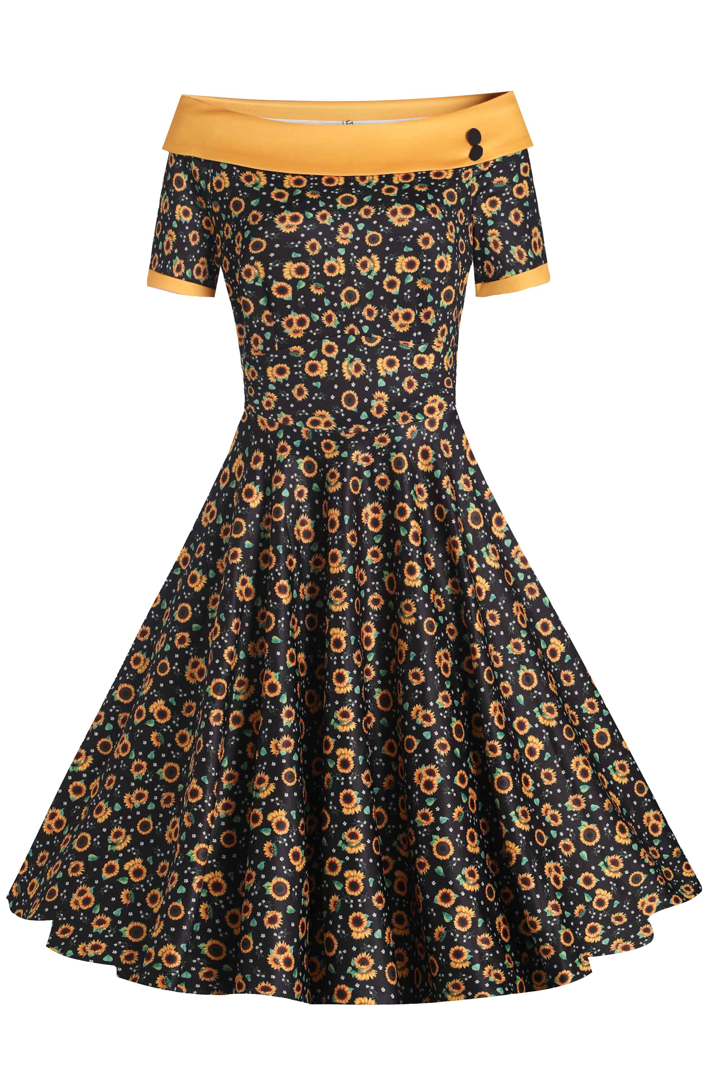 Black and best sale gold vintage dress