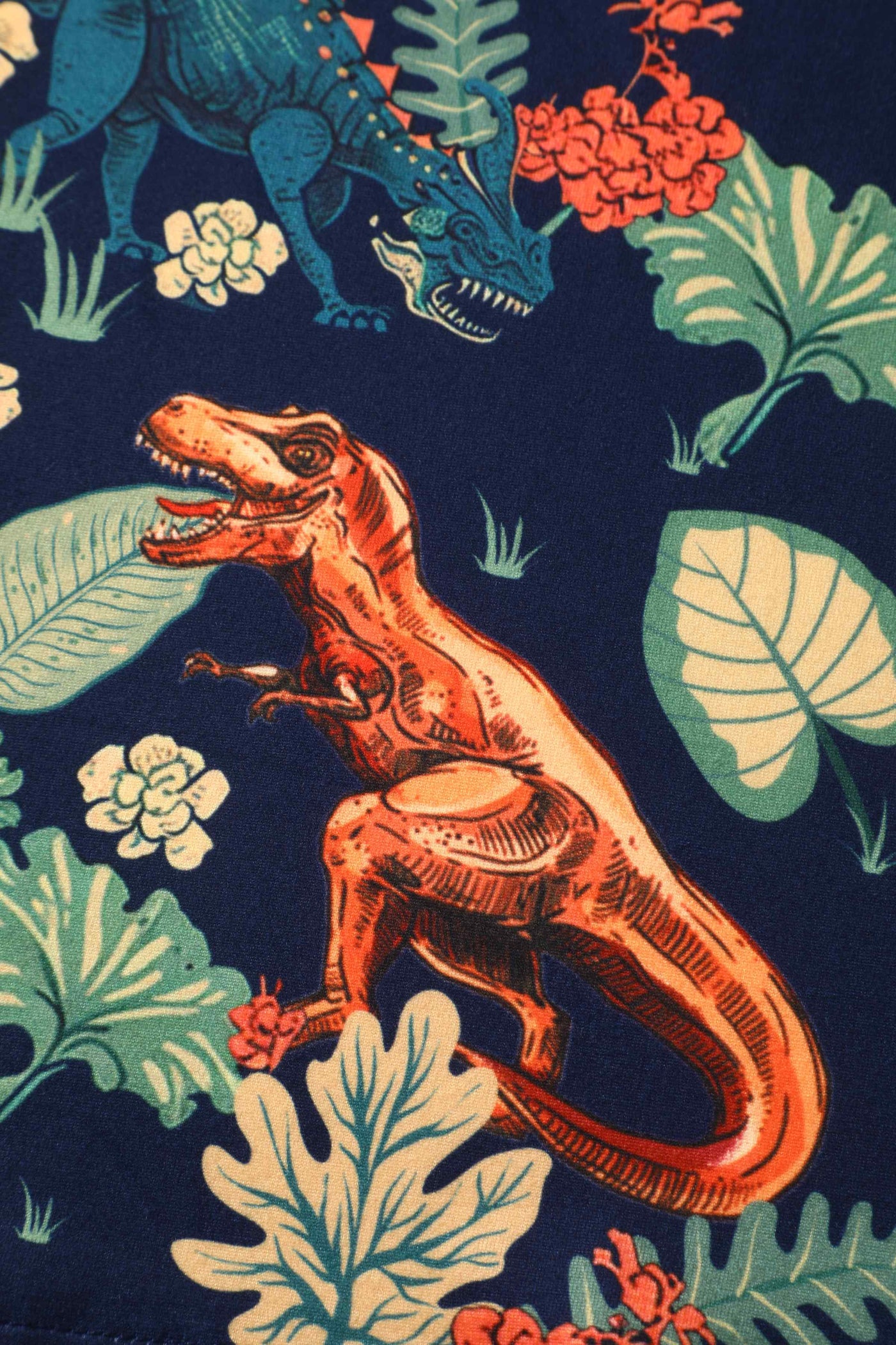 Tropical Leaves and Dinosaur Print