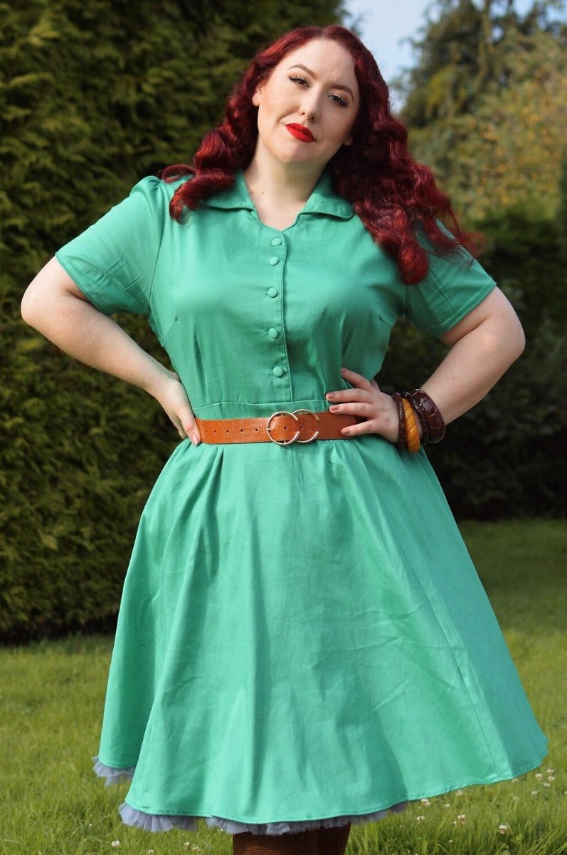 Green rockabilly dress discount
