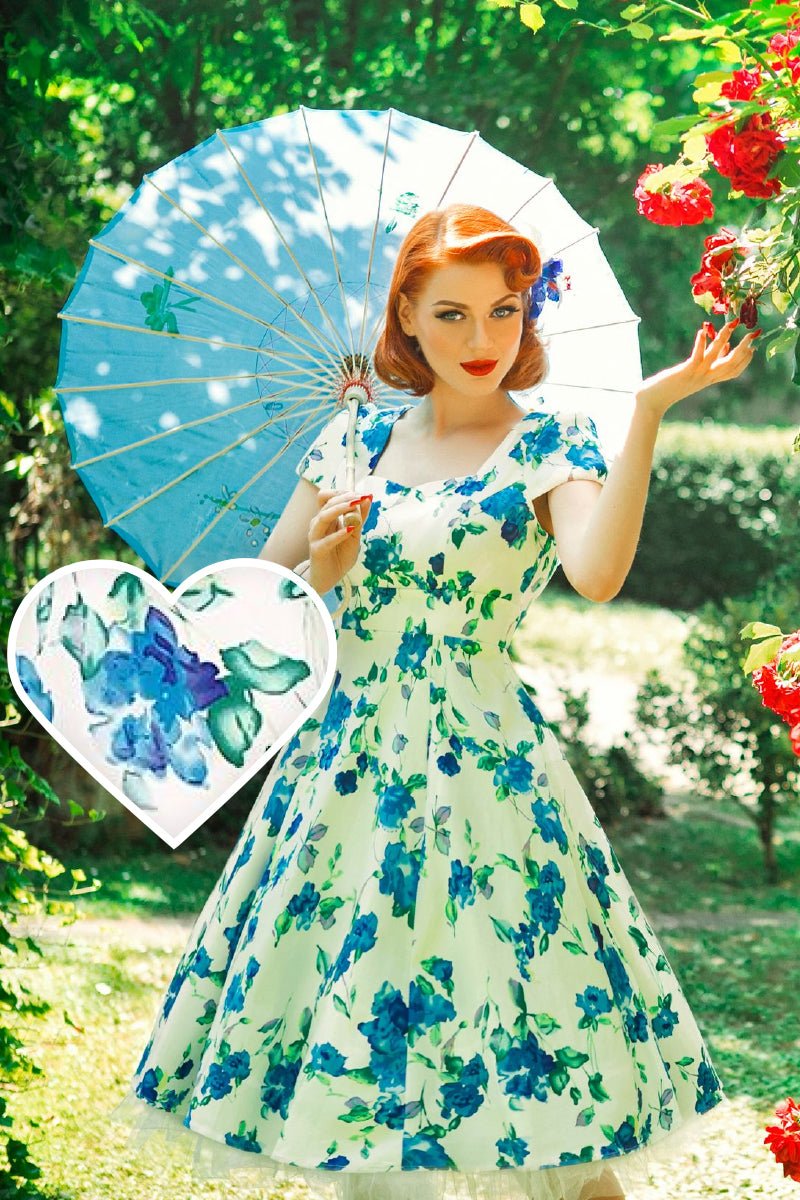 Blue floral top swing dress
