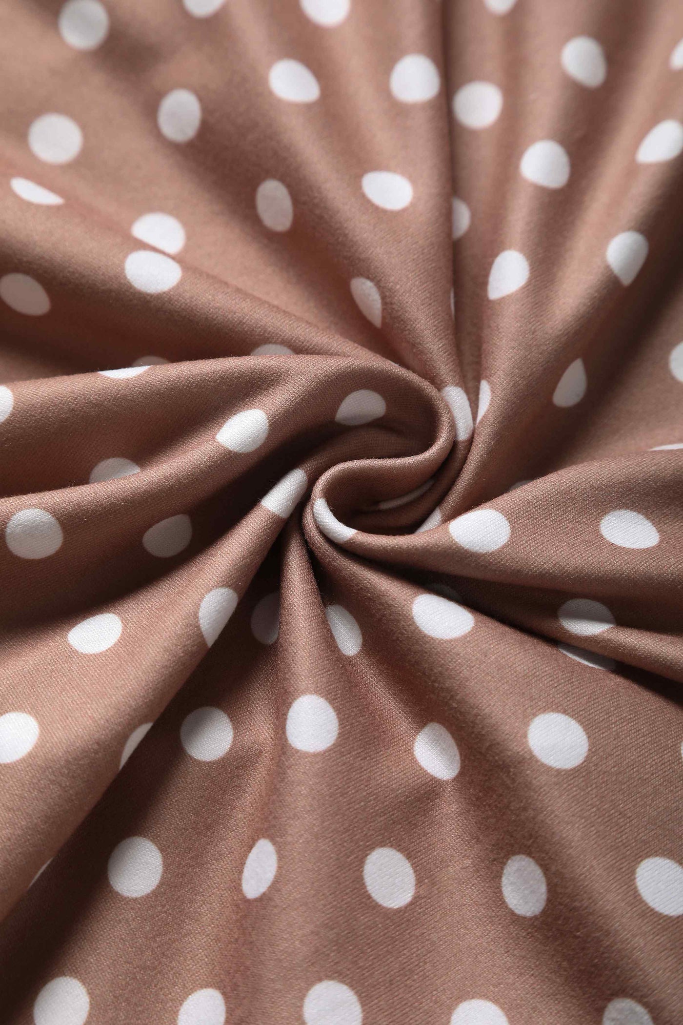 Close up view of 50s Style Brown Polka Dot Day Dress