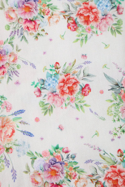 Close up view of English Garden Shirt Dress In White