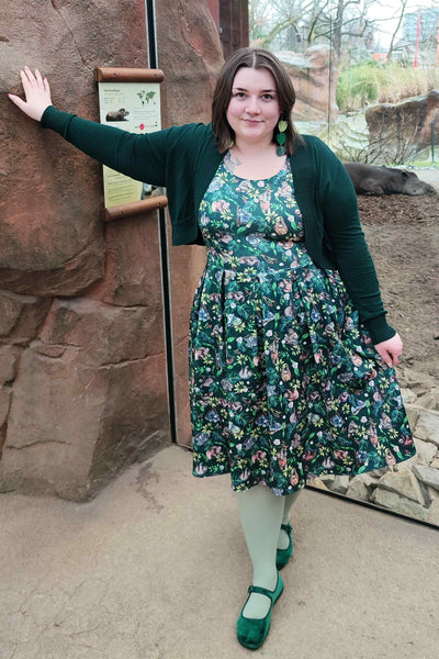 Koala & Sloth Green Flared Dress