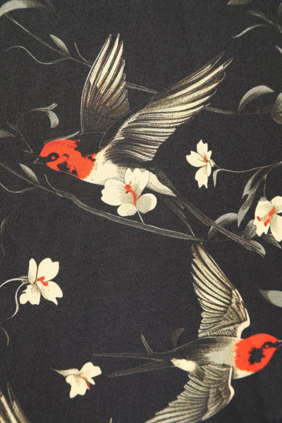 Close up view of Swallow Floral Shirt Dress