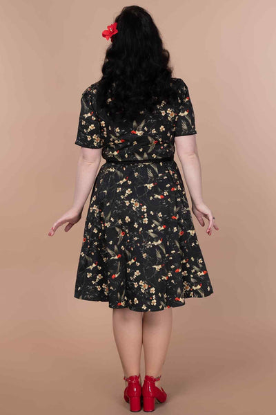 Model photo of Swallow Floral Shirt Dress