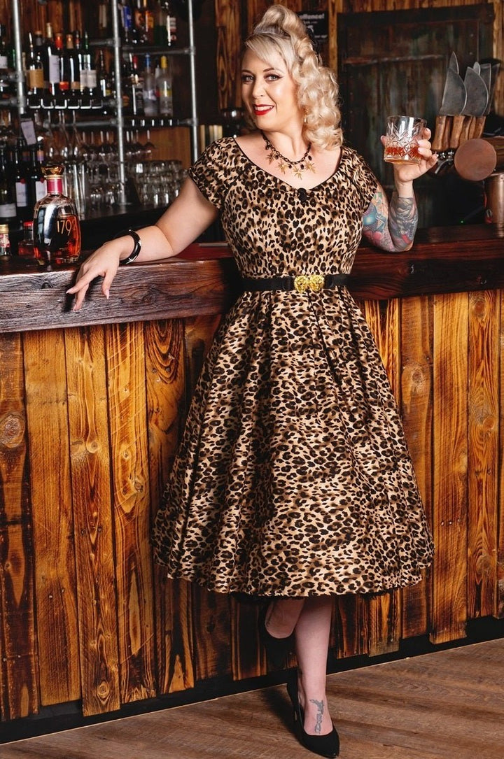 brown rockabilly dress Vintage 40s Women's Dress Brown Rockabilly Size S