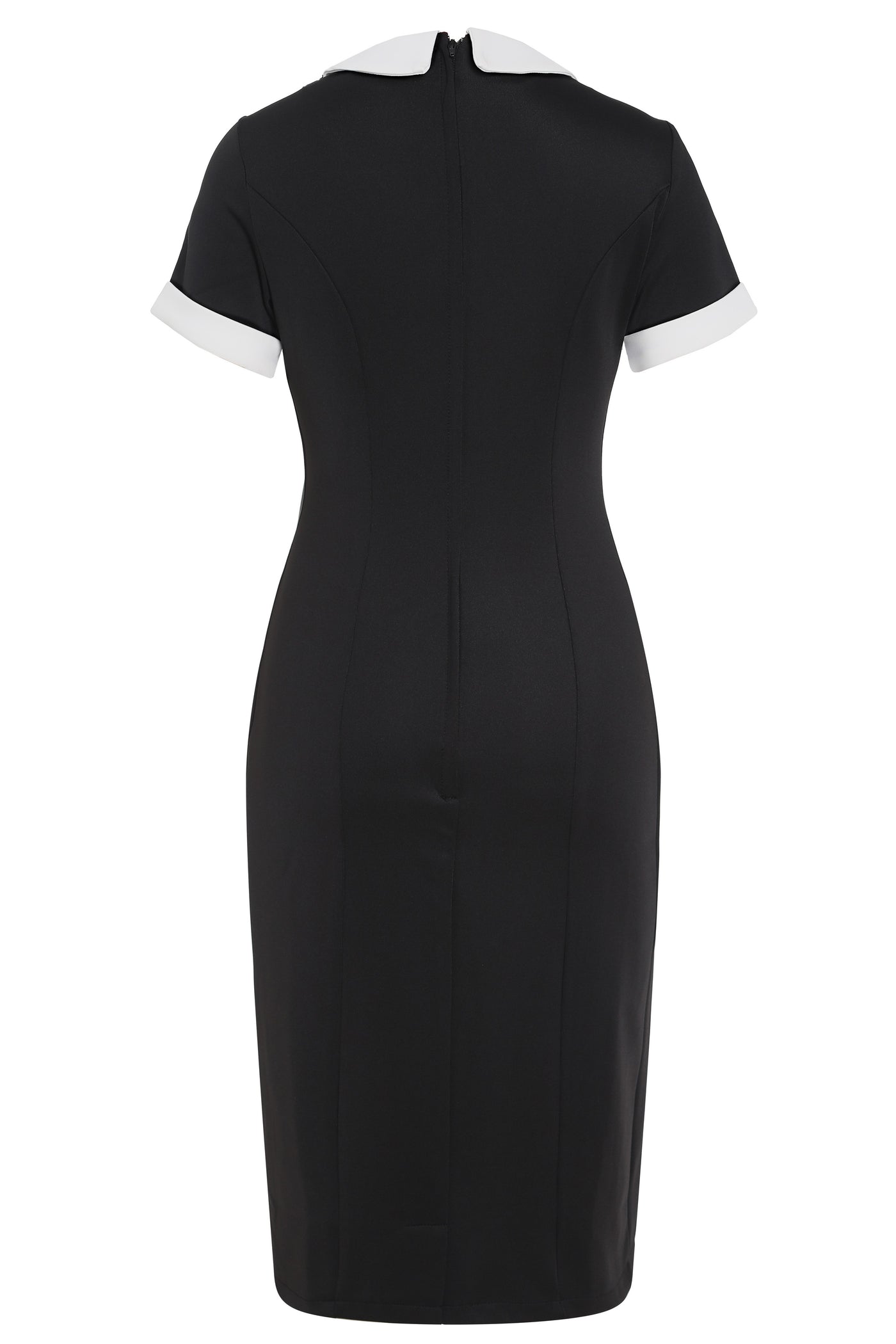 Fitted Little Black Dress With Collar Fitted Little Black Dress With Collar