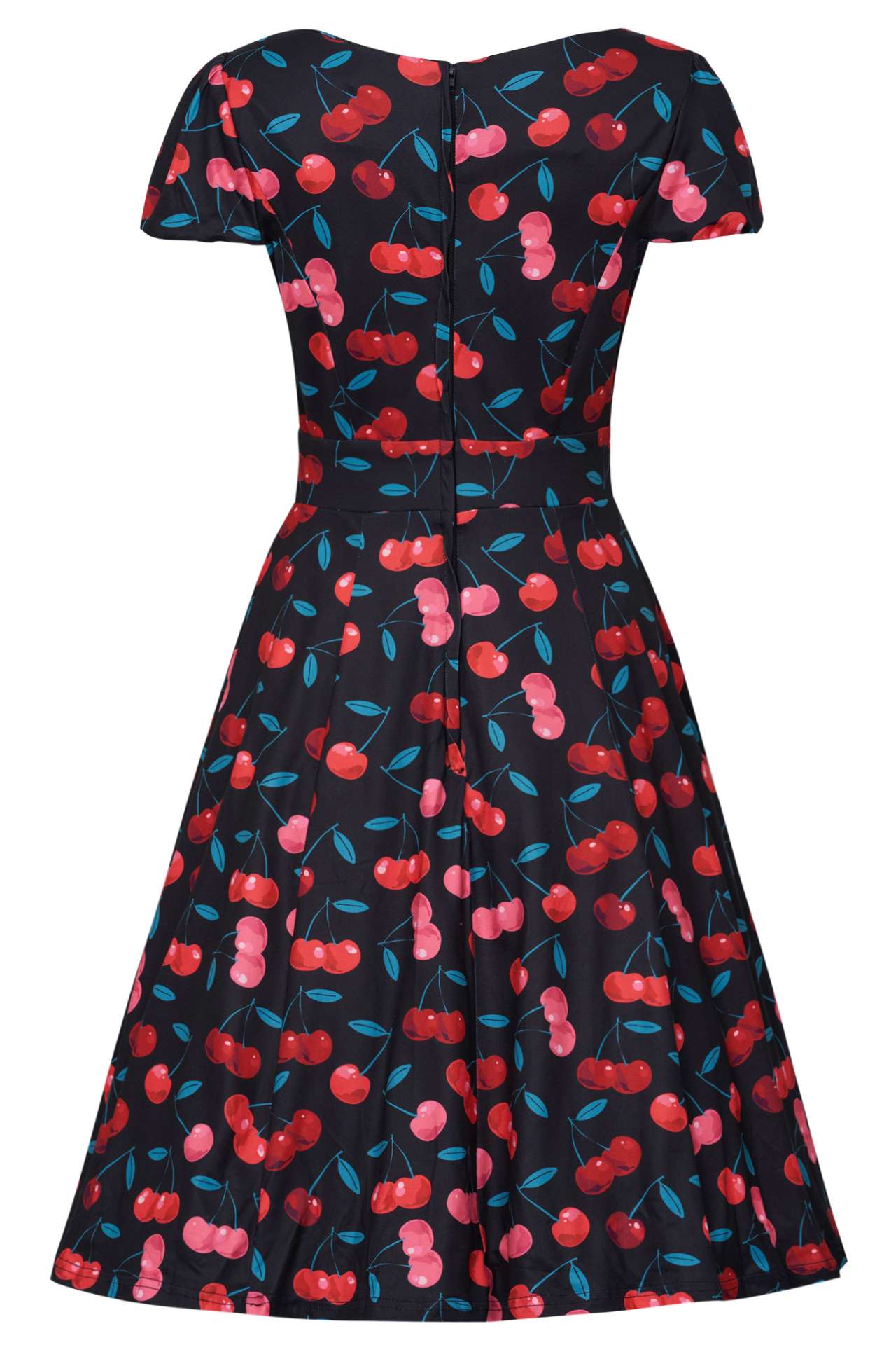 Claudia Vintage Skater Dress In Rockabilly Print