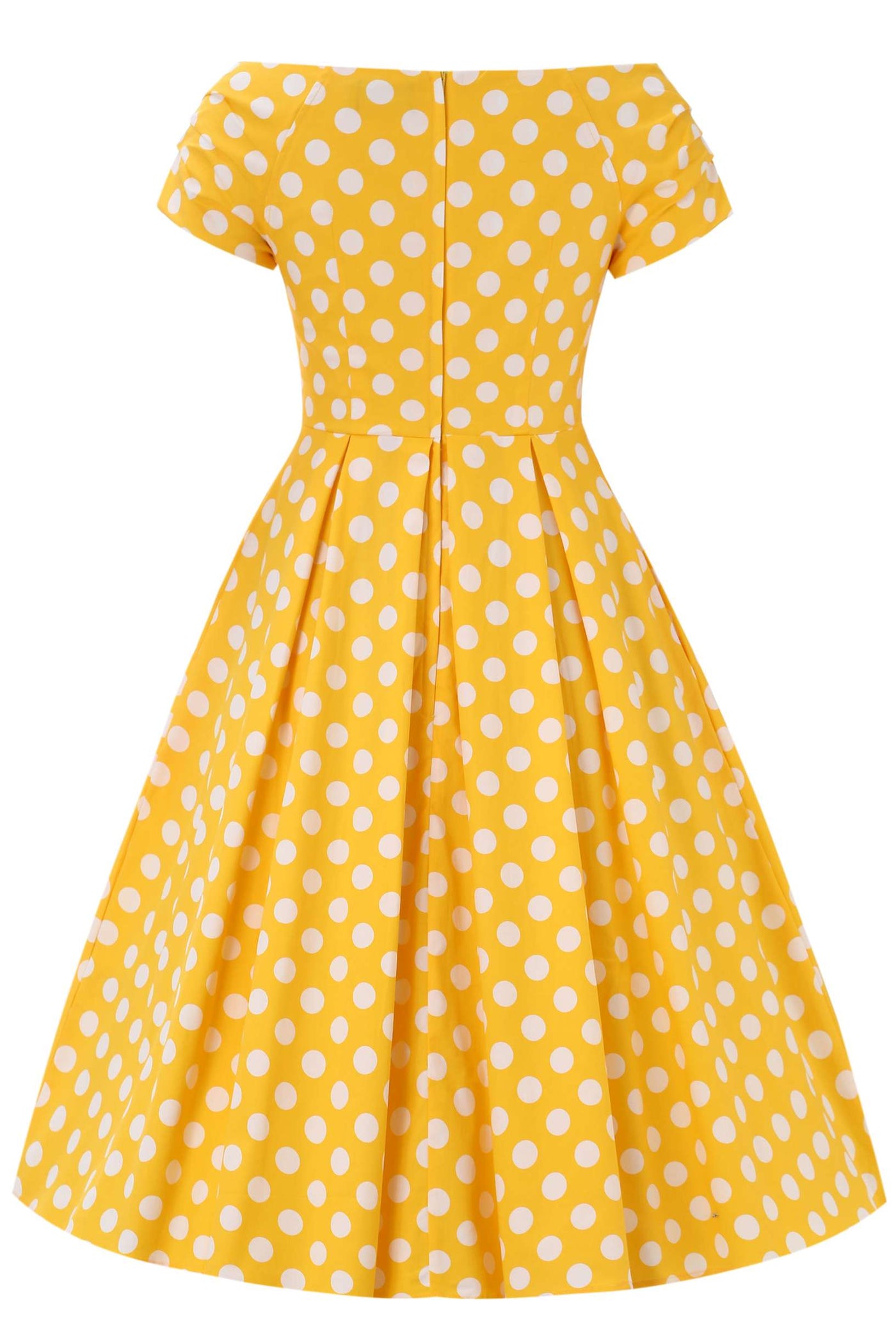 Lily Yellow Polka Dot Off Shoulder Dress