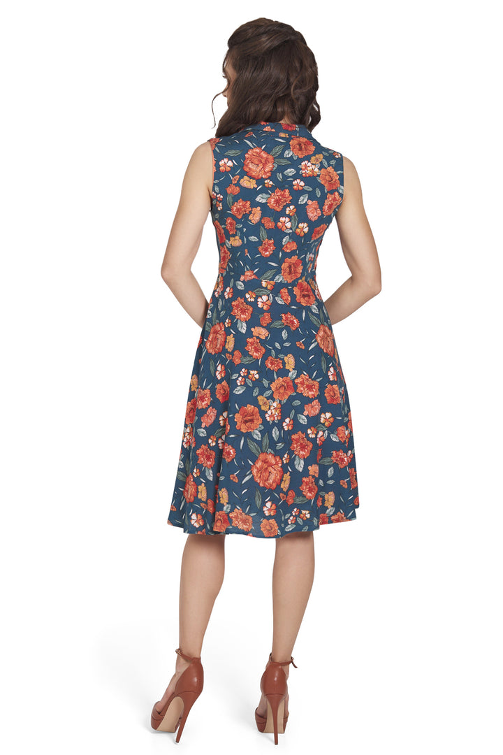 princess polly baby blue dress Asami Floral Dress - Orange/Blue main image 0