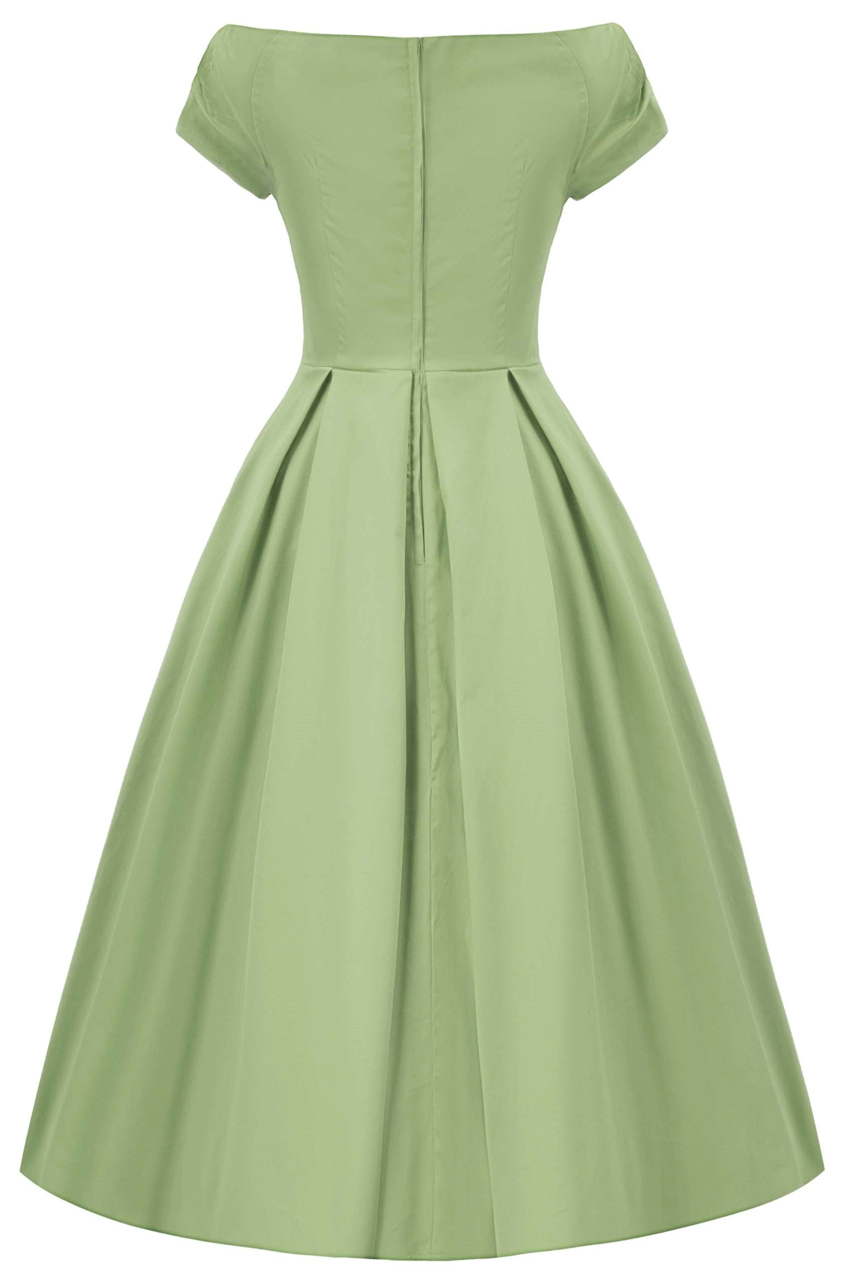 Pistachio Green Off Shoulder Dress