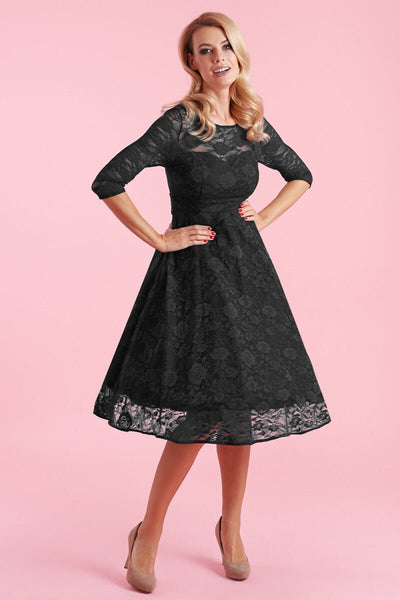 A model wearing Black Formal Lace Dress