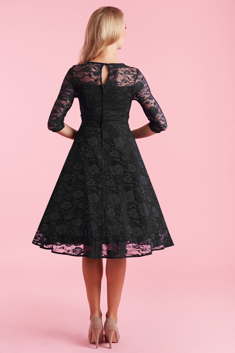 A model wearing Black Formal Lace Dress