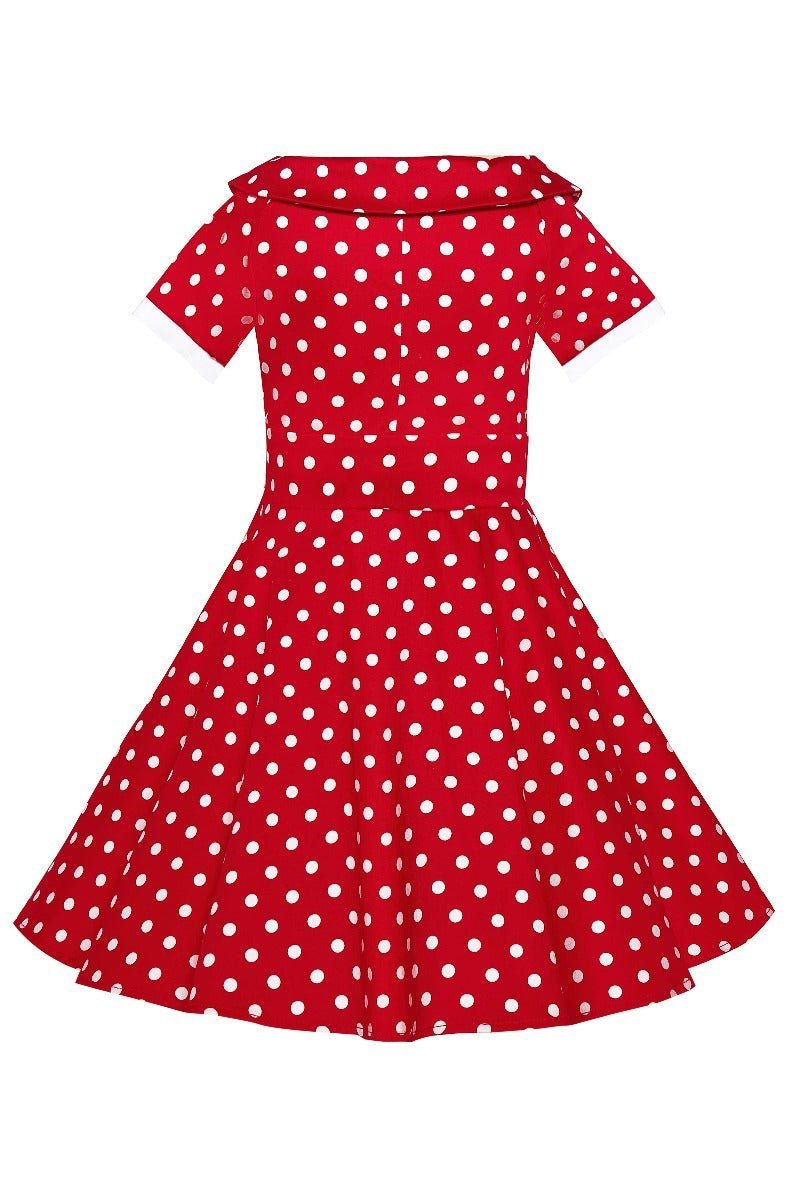 fitted lace wedding dress Kids Darlene Mini Me Polka Dot Girls Dress In Red/White