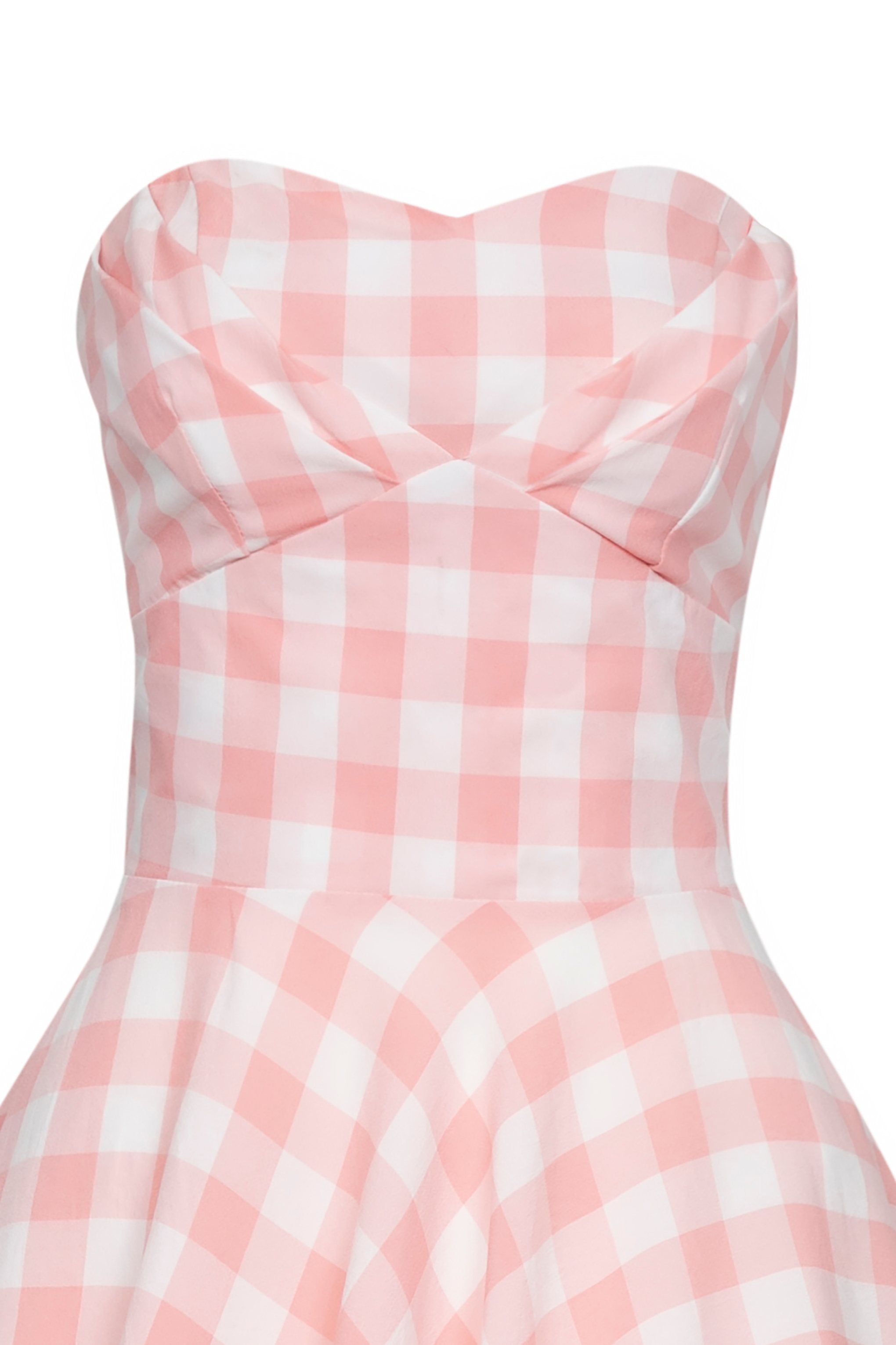 fitted lace wedding dress Melissa Retro Pink Gingham Check Dress