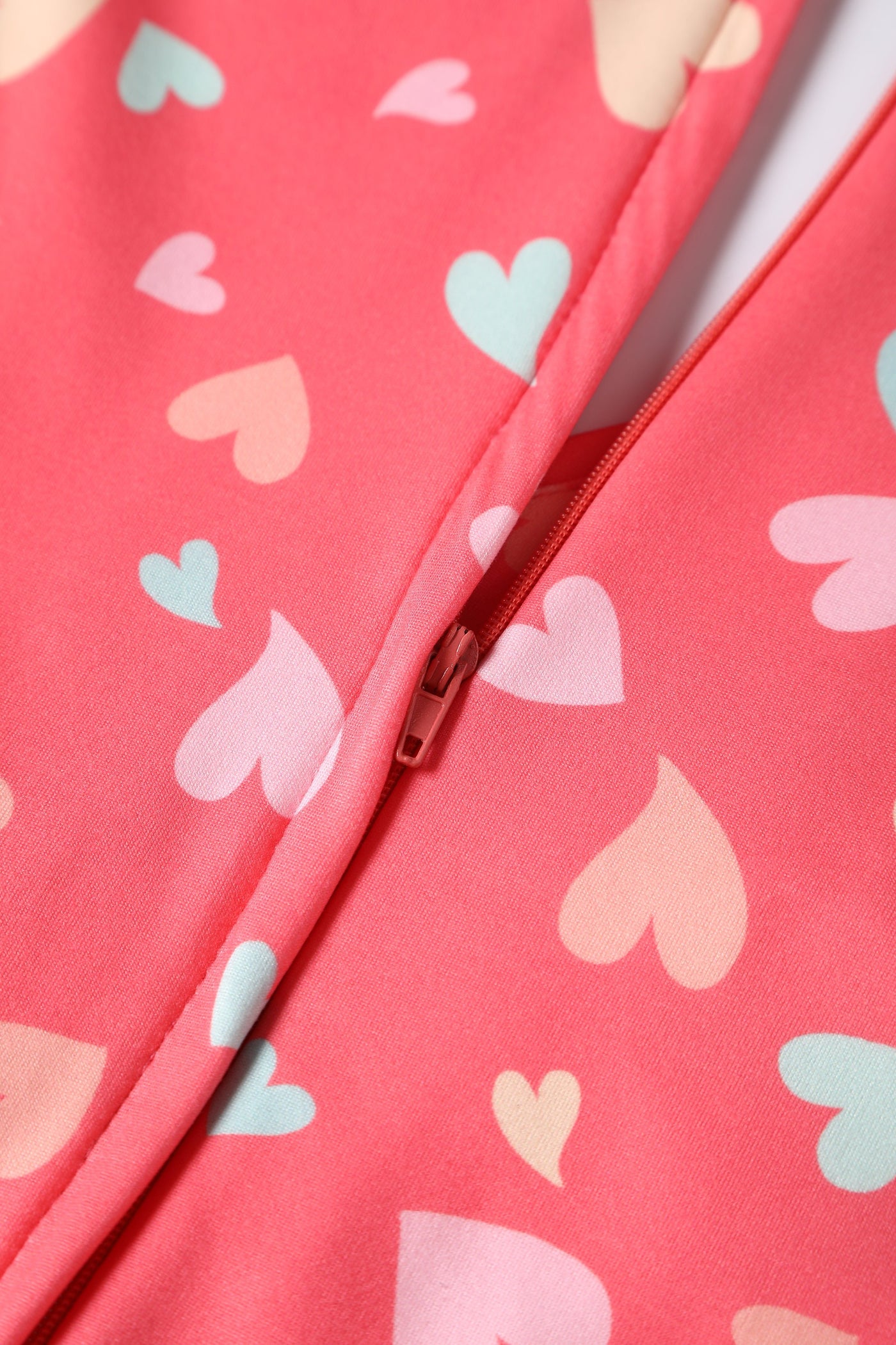 Close up view of Coral Heart Crossover Bust Tea Dress
