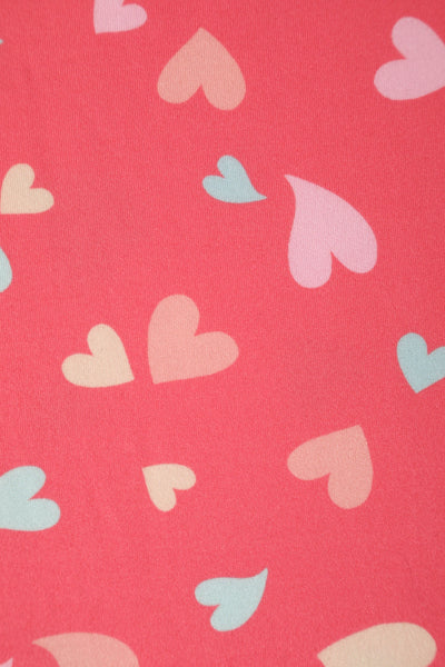 Close up view of Coral Heart Crossover Bust Tea Dress