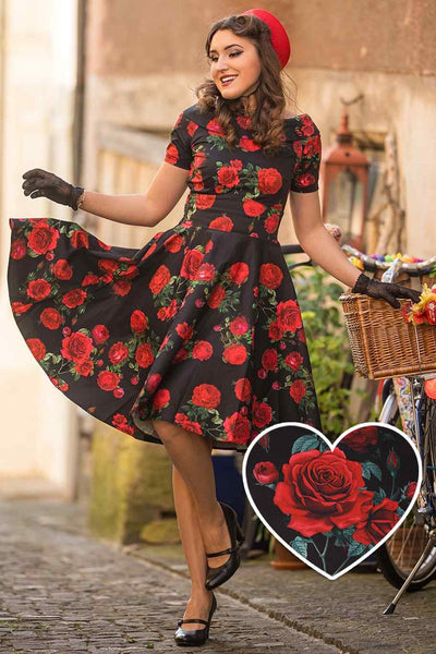 red rose flower dress Fiery Rose Midi Dress Teuta Matoshi