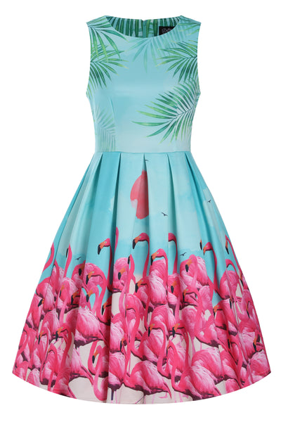 Flamingo Sunset Swing Dress