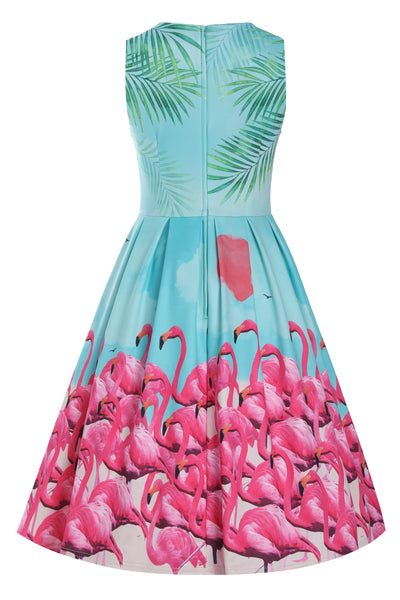 Flamingo Sunset Swing Dress