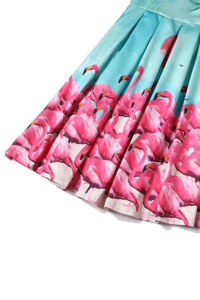 Flamingo Sunset Swing Dress