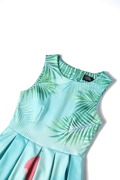 Flamingo Sunset Swing Dress