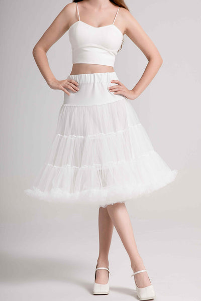 A model wearing Fluffy White Petticoat